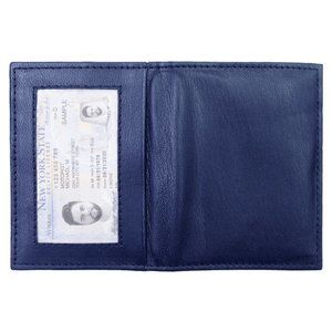 Genuine Leather Men Bifold Mini ID Holder Credit Card Case Organizer
